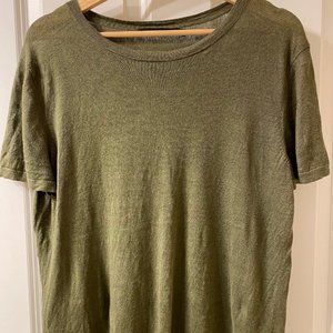 Jenni Kayne Moss Green Linen T-shirt